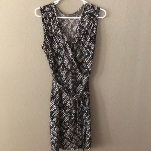 Faux Sleeveless Wrap Dress